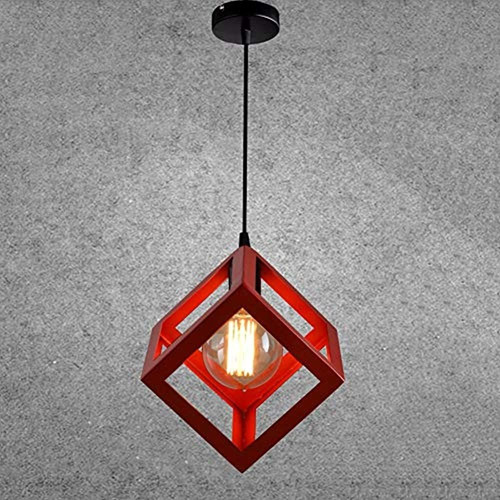 Ganeep Loft Retro Cage Pendant Light Industrial Cube Metal P