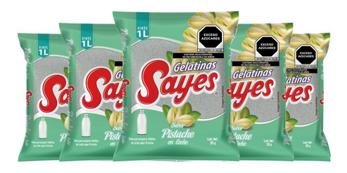 Gelatina Sayes De Leche Sabor Pistache 25 Piezas De 120 Gr