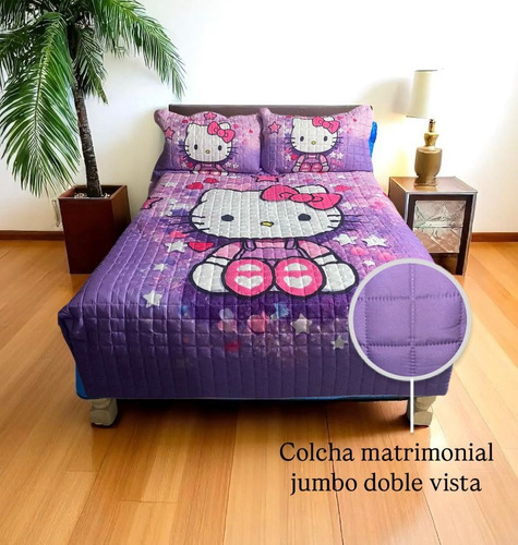 Colcha Ligera Matrimonial Doble Vista Infantil Hello Kitty