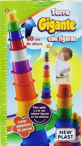 Torre Gigante Apilable Didactica 60 Cm Mi Cielo Azul