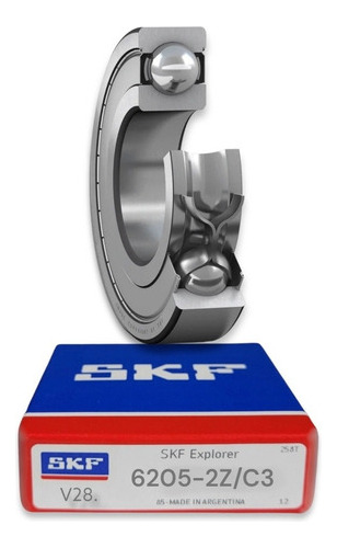 Rodamiento 6205-2z/c3 Skf Rígido De Bolas Med: 25x52x15 Mm.