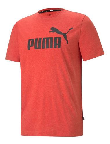 Polera Algodon Puma Ess Heather Tee Rojo Hombre