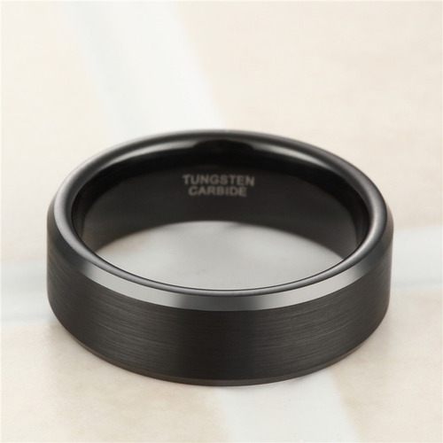 Imagen 2 de 6 de Anillo Tungsteno Ryux Iii Negro Mate