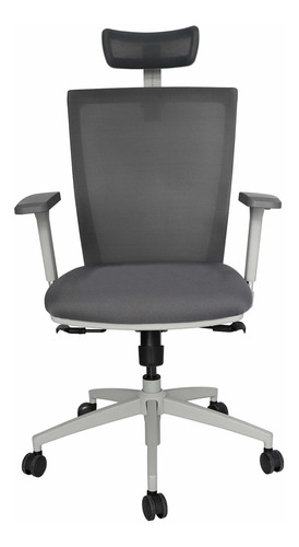 Sillón Ejecutivo Respaldo Alto Ohe-95 Malla-gris Brazos 4d