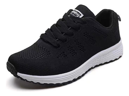 Zapatos Dama, Tenis Negro Ligeros Casual Transpirable Cómodo