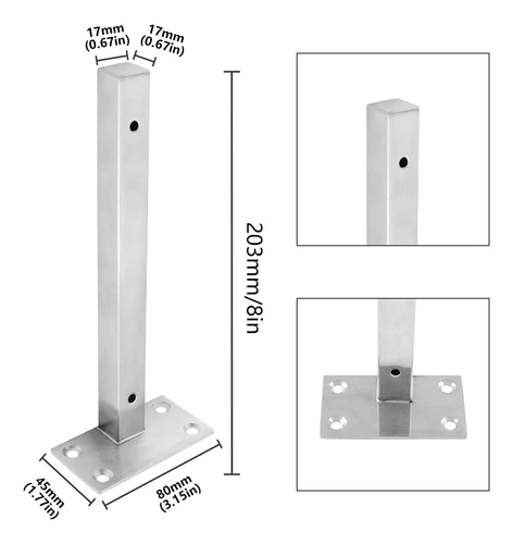 4 Soportes Flotantes De Acero Inoxidable 8 Resistente Para