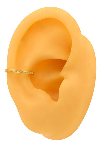 Piercing Argola Em Ouro 18k 750 Mod 14 Cravejada Diamantes