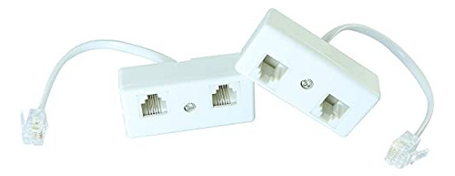 Divisor De Teléfono Bidireccional 2pcs Rj11 6p4c Línea De Te