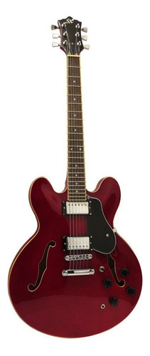 Guitarra eléctrica SX Jazz Guitars GG5/STD/CH semi hollow de arce cherry brillante con diapasón de palo de rosa