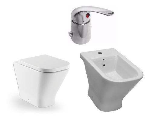 Combo Sanitarios Corto Bidet Gap Roca Griferia Peirano