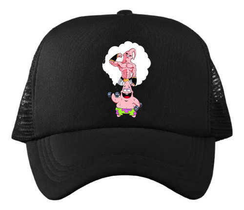 Gorra Negra Patricio Bob Esponja Gym Unisex Ajustable