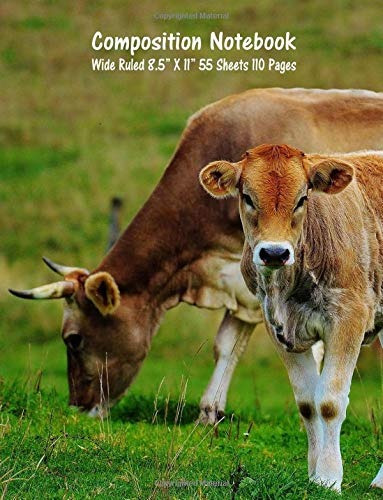 Composition Notebook Wide Ruled Cow Farm Bull Bovine Cattle 