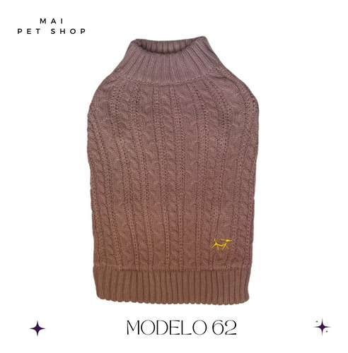 Sweater Tejido Rosa Para Perro Talla L