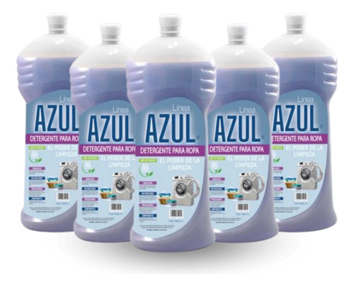 Detergente Liquido Linea Azul 2l Pack 5pza