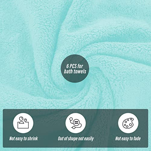 Juego De 6 Toallas De Baño De Microfibra Azul