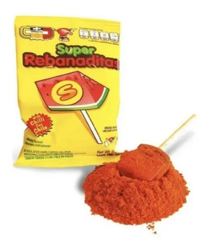 Paleta Sandía Con Chile Y Chile Polvo Super Rebanaditas 20 P