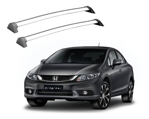 Barras De Techo Eqmax Honda Civic 2013-2016 Gris Plata 