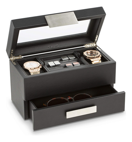 Glenor Co Valet Jewelry - Caja De Reloj Para Hombre, Organiz