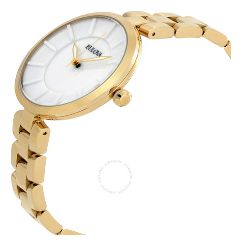 Reloj Bulova 97l142 Dress White para mujer, 38 mm, fondo blanco