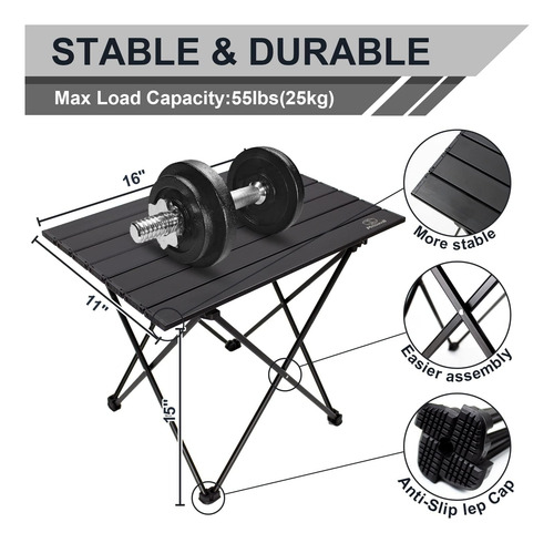 Mssohkan Mesa De Camping Plegable Portátil Mesa Lateral Alum