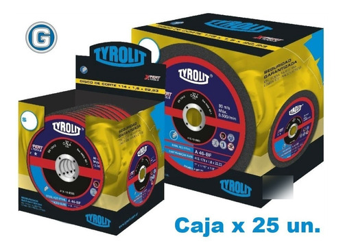 Disco Corte Tyrolit Xpert 114 X 1,6 Mm Caja X 25 Un Gramabi