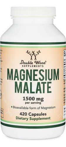 Magnesio Malate - Double Wood - 420 Capsulas - Made Usa