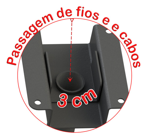 Suporte De Teto Duplo Para 2 Tv's De 10' A 65' Multiforma MFTX21 Preto