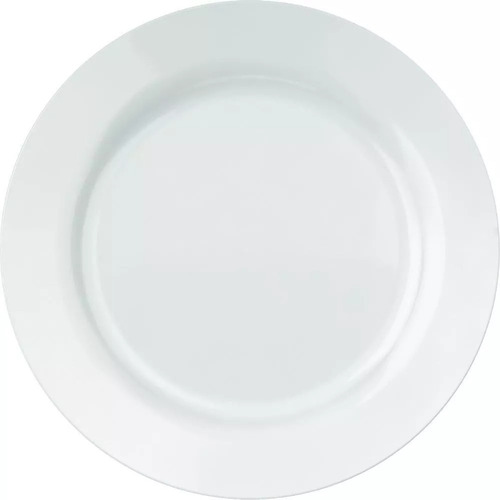 Kit 6 Unidades Prato Raso Menu Branco Temperado Opaline