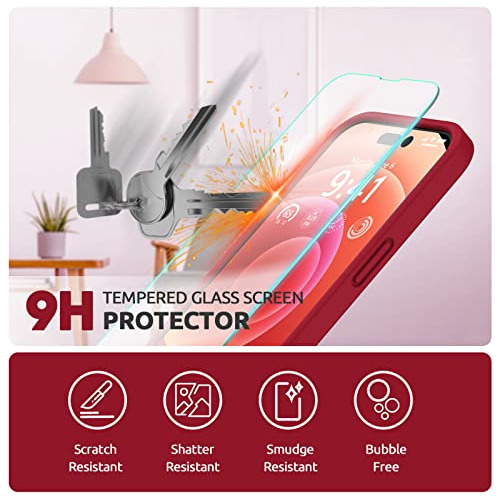 Funda Para iPhone 14 Pro Max Rojo Silicon Liquido-023