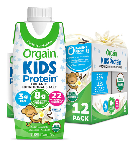 Orgain Organic Kids Batido Nutricional De Proteinas, Sabor V