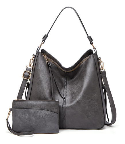 Bolso De Cuero Para Mujer, Bolso De Hombro Vintage Hobo Tote