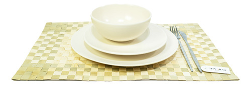 Individuales Rectangular De Fibra Natural Bambu Deco Color Individual Celine Individual Celine