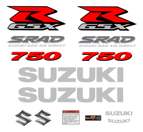 Adesivo Suzuki Gsxr Srad 750 Kit Emblema Cr08