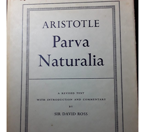 Aristotle. Aristóteles. Parva Naturalia. David Ross. Griego.