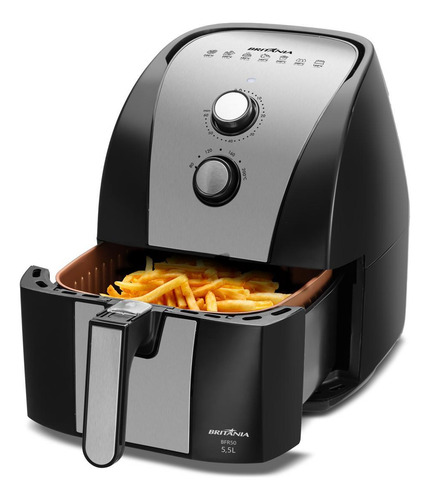 Britânia air fryer BFR51 5,5L antiaderente gold potência de 1500w cor preto