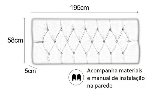 Cabeceira Cama Box King Estofada Varias Cores 195 Black