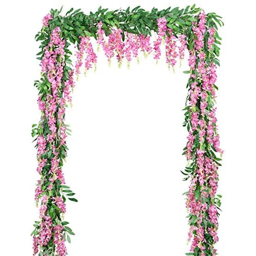 2pcs 6ft Piece Flores Artificiales Seda Wisteria Garlan...