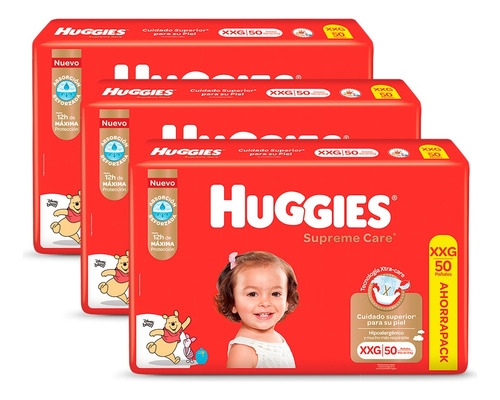 Pañales Huggies Supreme Care Ahorrapack Pack X 3 Unidades