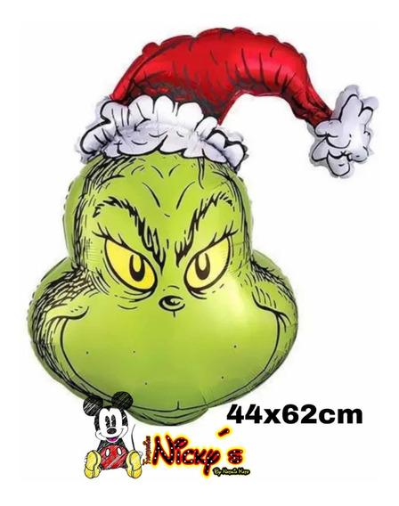 2 Globos De Cara De Grinch De 62x44cm Navidad Año Nuevo