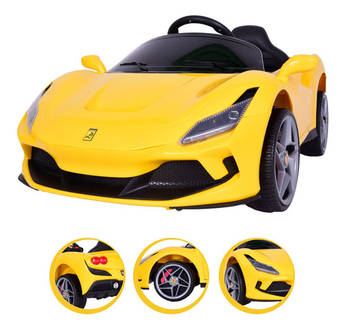 Carrinho Elétrico Infantil Carro De Passeio Spider Som 12v Cor Amarelo