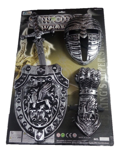 Set De Espada Escudo Macara Guerrero Armadura Caballero