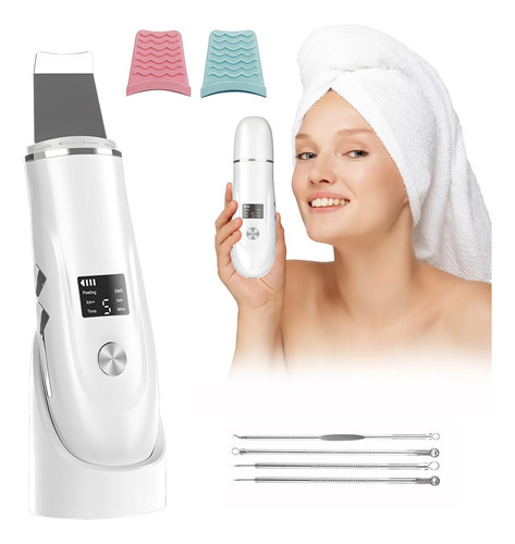 Krystina Limpiador Ultrasónico Scrubber Facial Skin Peeling Portatil