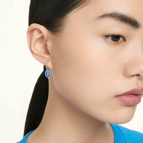 Aretes Constella, Talla Ovalada, Azules, Baño De