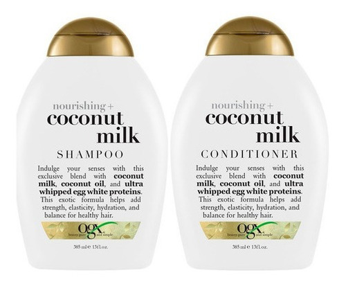 Set Ogx Shampoo + Acondicionador Coconut Milk Cabello Seco