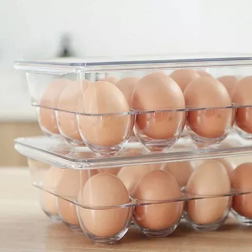 Huevera Grande De Acrilico Con Tapa Para 14 Huevos