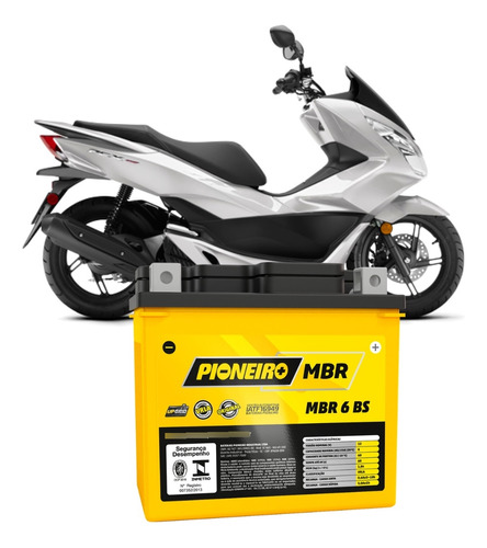 Bateria Moto Honda Pcx 150 Pioneiro Mbr 6 Bs