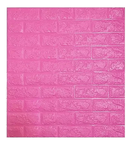 Placa De Pared Autoadhesivo Textura Ladrillo Pack 10u Rosa