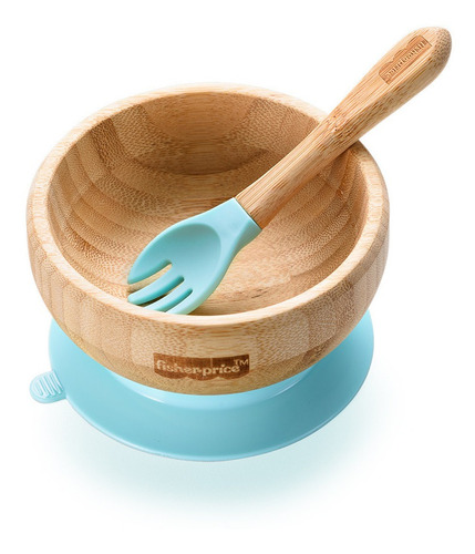 Tigela Com Ventosa Bam N Boo 6+m Azul Fisher Price - Bb1168