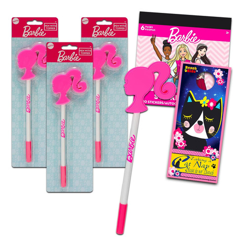 Barbie Juego De Bolígrafos De Suministros Escolares, 3 Unida