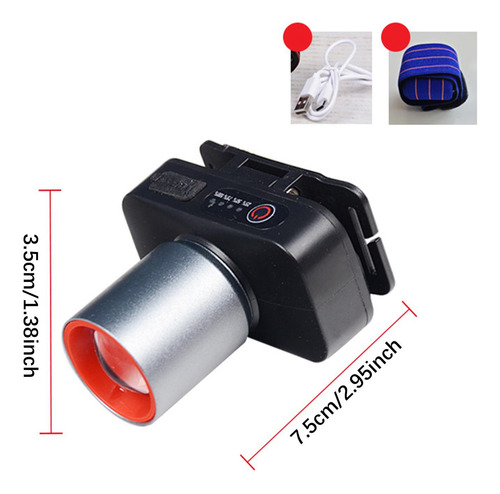 Linterna Frontal Led Impermeable Con Enfoque Ajustable Para